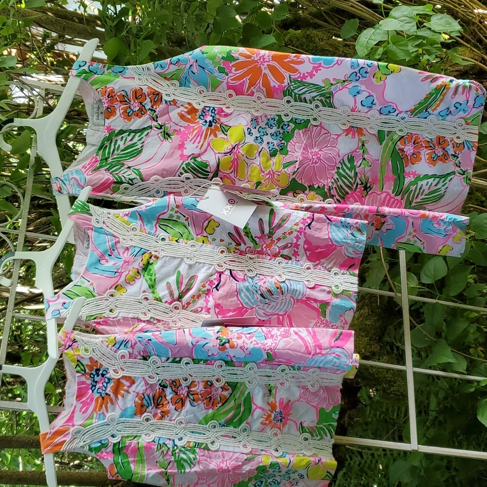 Lilly Pulitzer Girls bright floral dress girls large 10/12